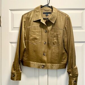 French Connection Metallic Gold Shirt Jacket